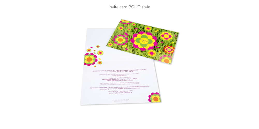 invite card BOHO style