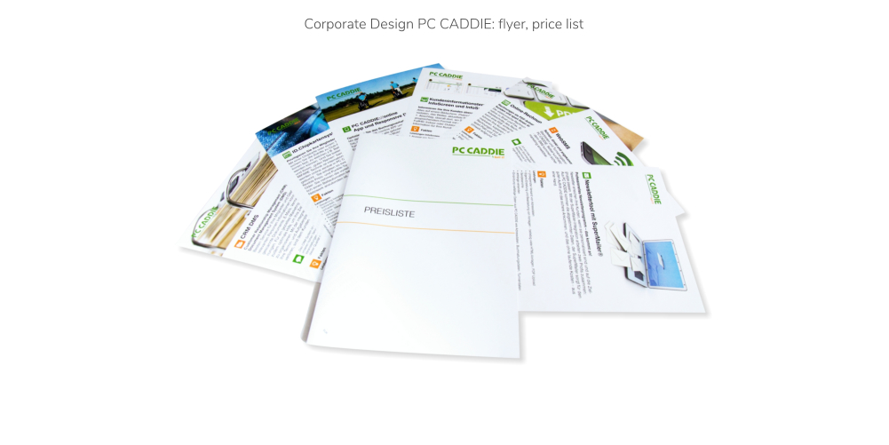 Corporate Design PC CADDIE: flyer, price list