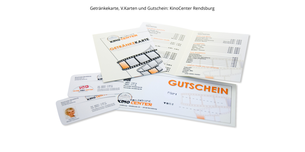 Getränkekarte, V.Karten und Gutschein: KinoCenter Rendsburg